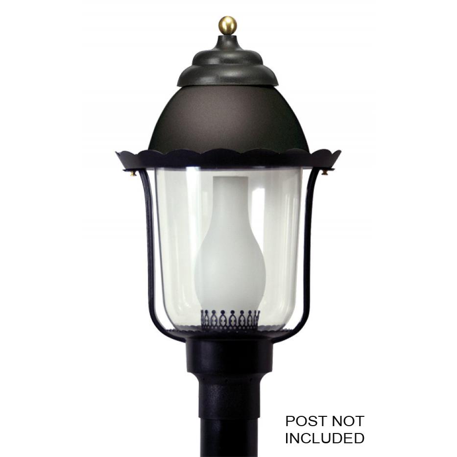Wave Lighting 124-LR15C LED Marlex Victorian Post Mount in Black